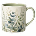 Keramiktasse 400 ml mit Blattdesign Grün