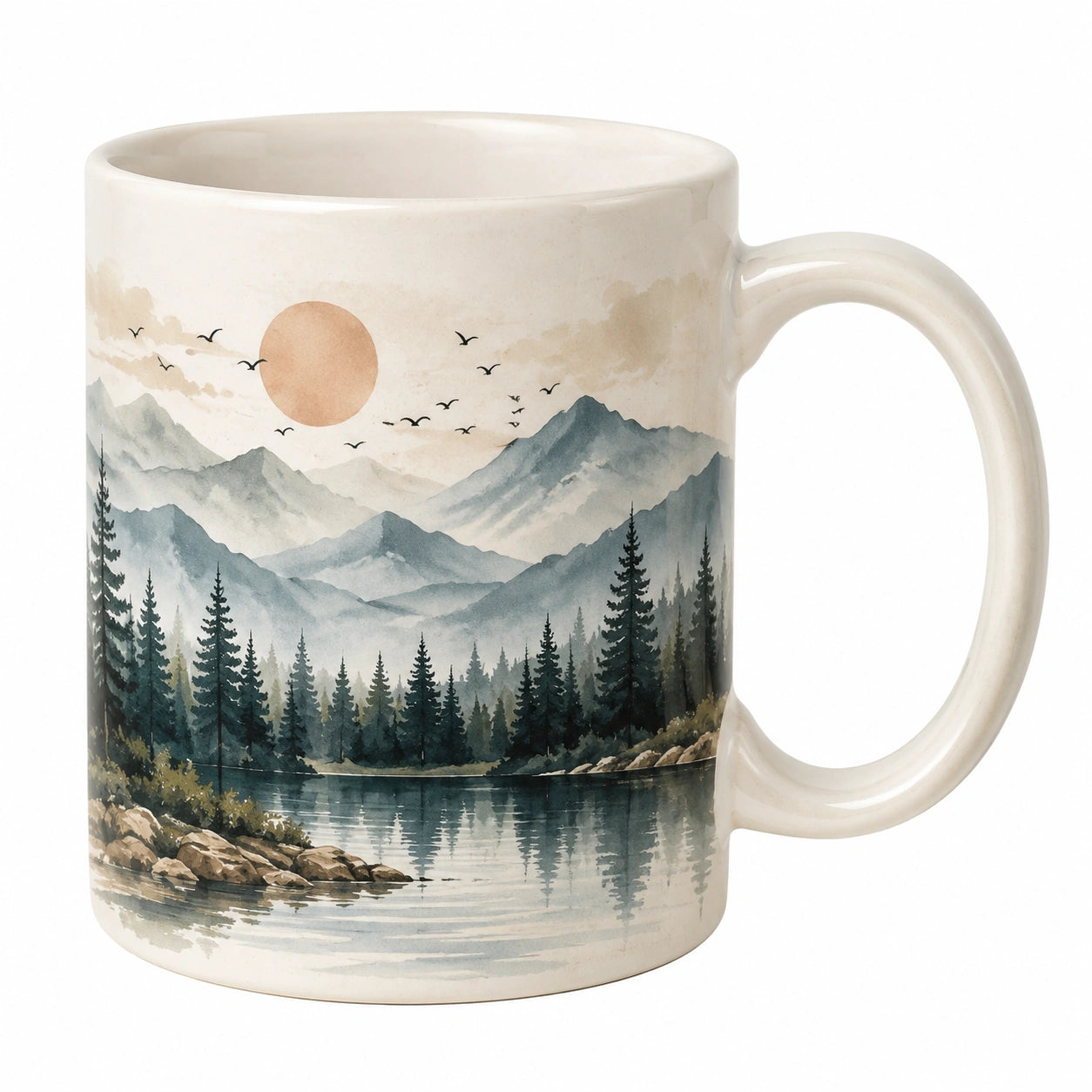 Keramiktasse mit Landschaftsmuster 300ml