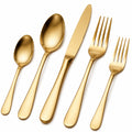 Goldenes 5-teiliges Besteckset aus Edelstahl