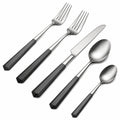 Modernes Besteckset Schwarz/Silber mit Ergonomischen Griffen