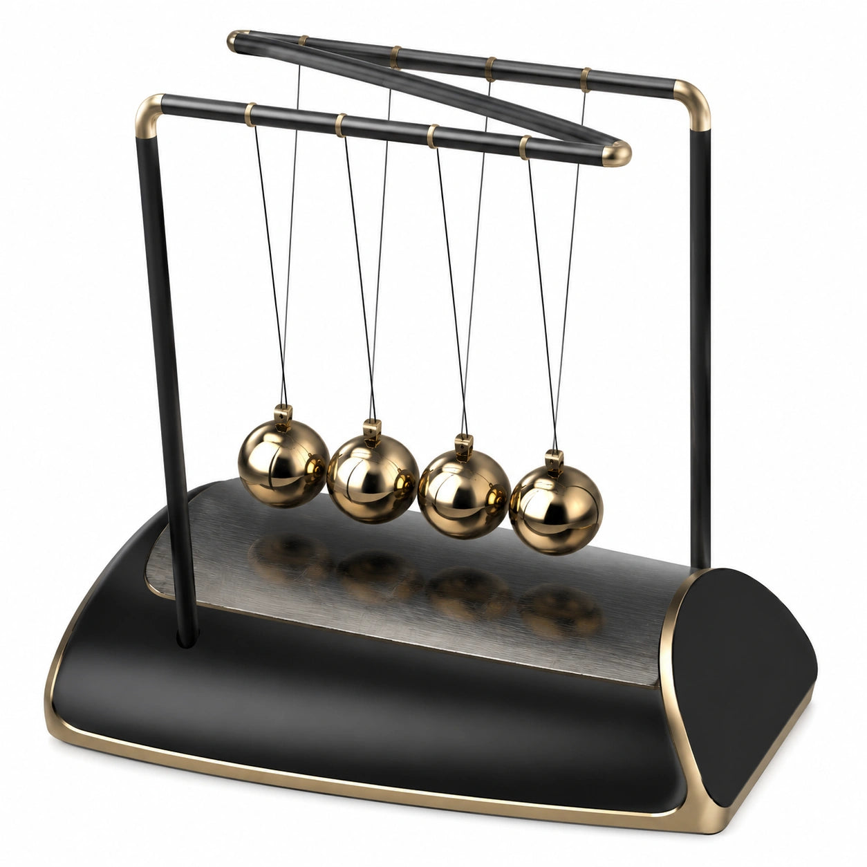 Newtonpendel Schreibtischdekoration Schwarz und Gold