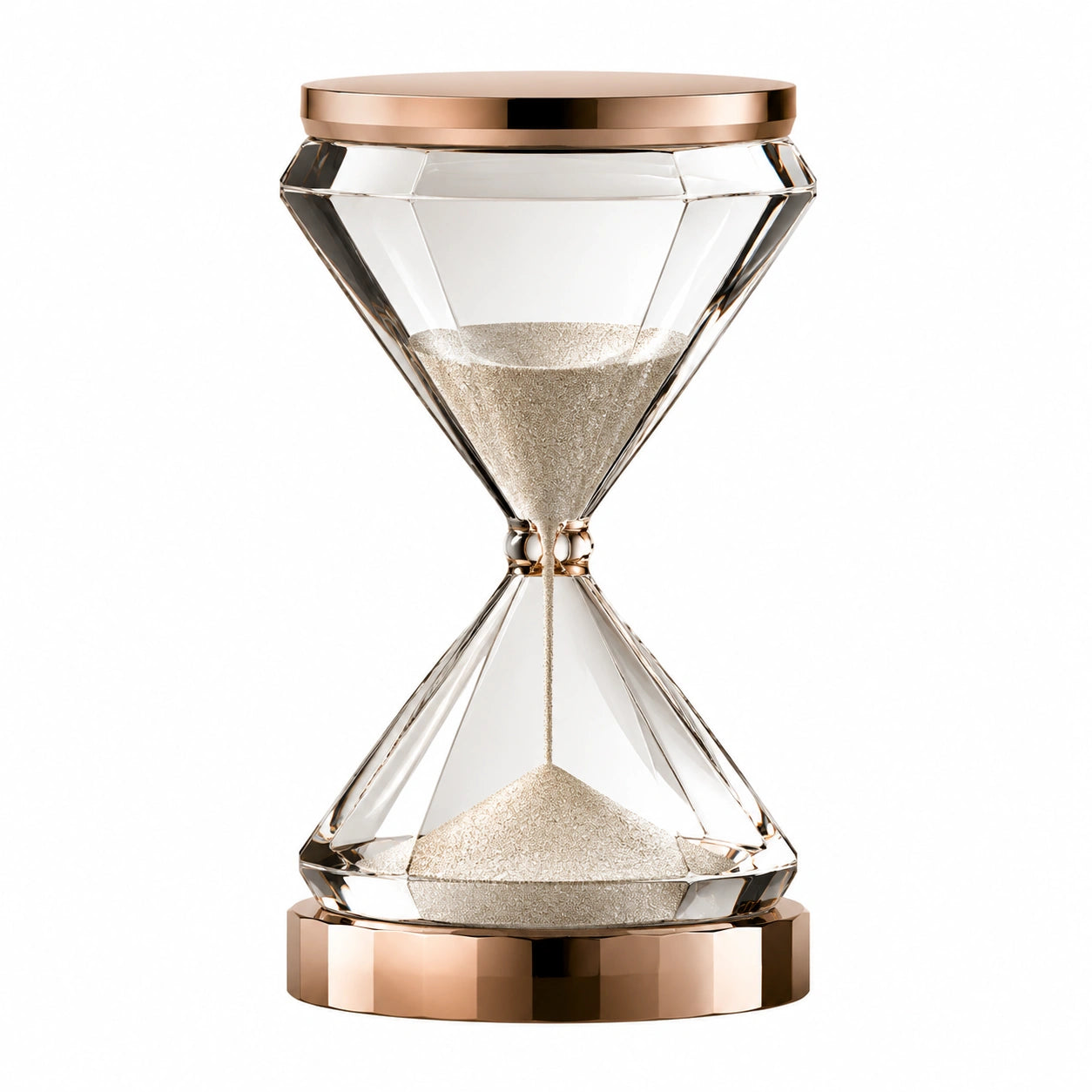 Elegante Sanduhr mit Glas und Roségold
