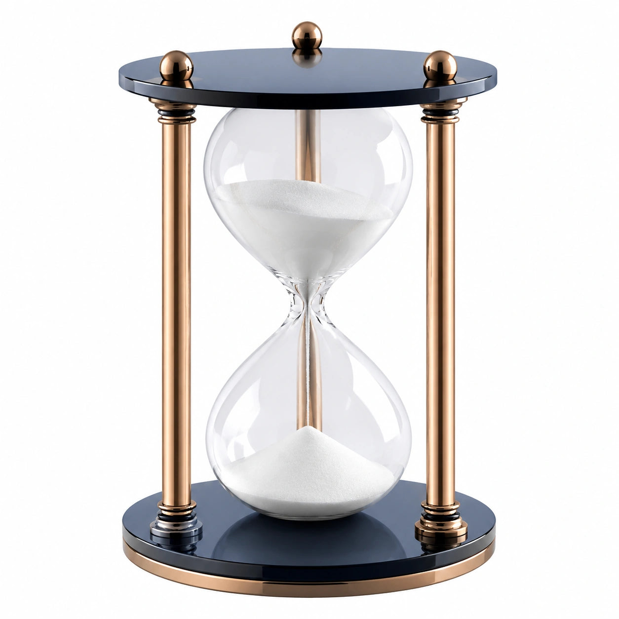 Elegante 30-Minuten Sanduhr in Roségold und Schwarz