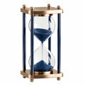 Elegante Sanduhr 15 Minuten in Blau und Gold, Höhe 25 cm