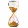 15 cm Regenbogenfarbene Glas-Sanduhr mit Goldsand