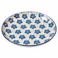Runder Keramikteller mit blauem Blumenmuster 25cm